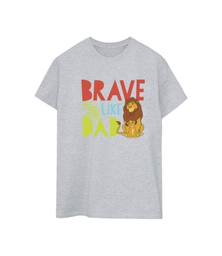 Disney Womens/Ladies The Lion King Brave Like Dad Cotton Boyfriend T-Shirt (Gris sportif) - UTBI29570