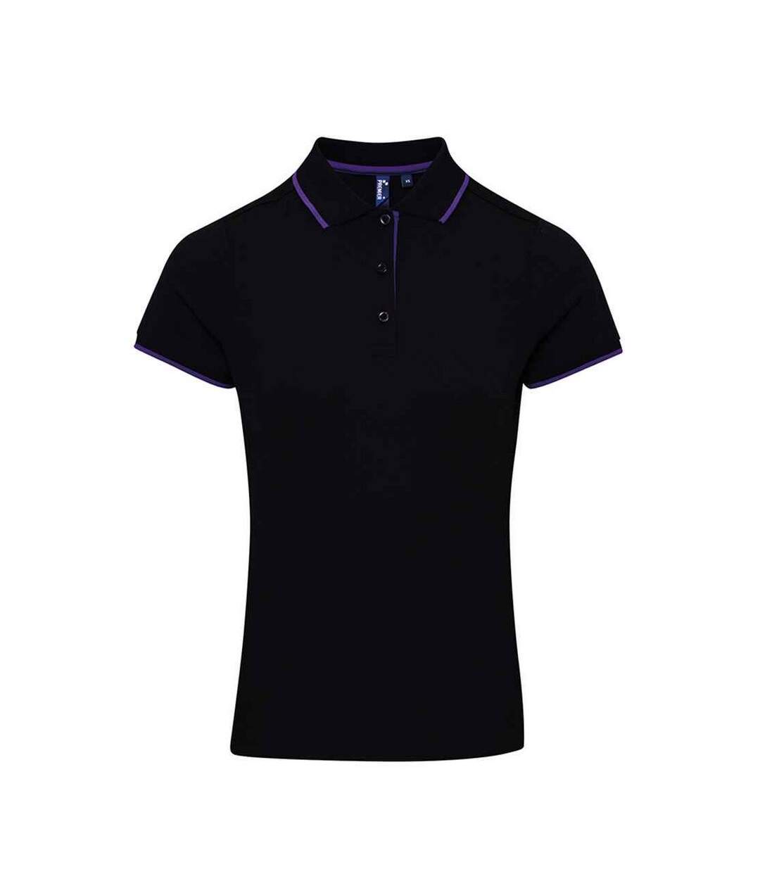Polo Coolchecker Femme Noir Violet Premier-1