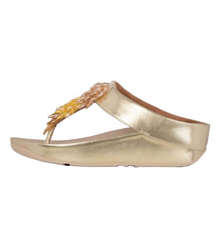 Womens/ladies Rumba Ombre Toe Post Sandals Golden Fit Flop