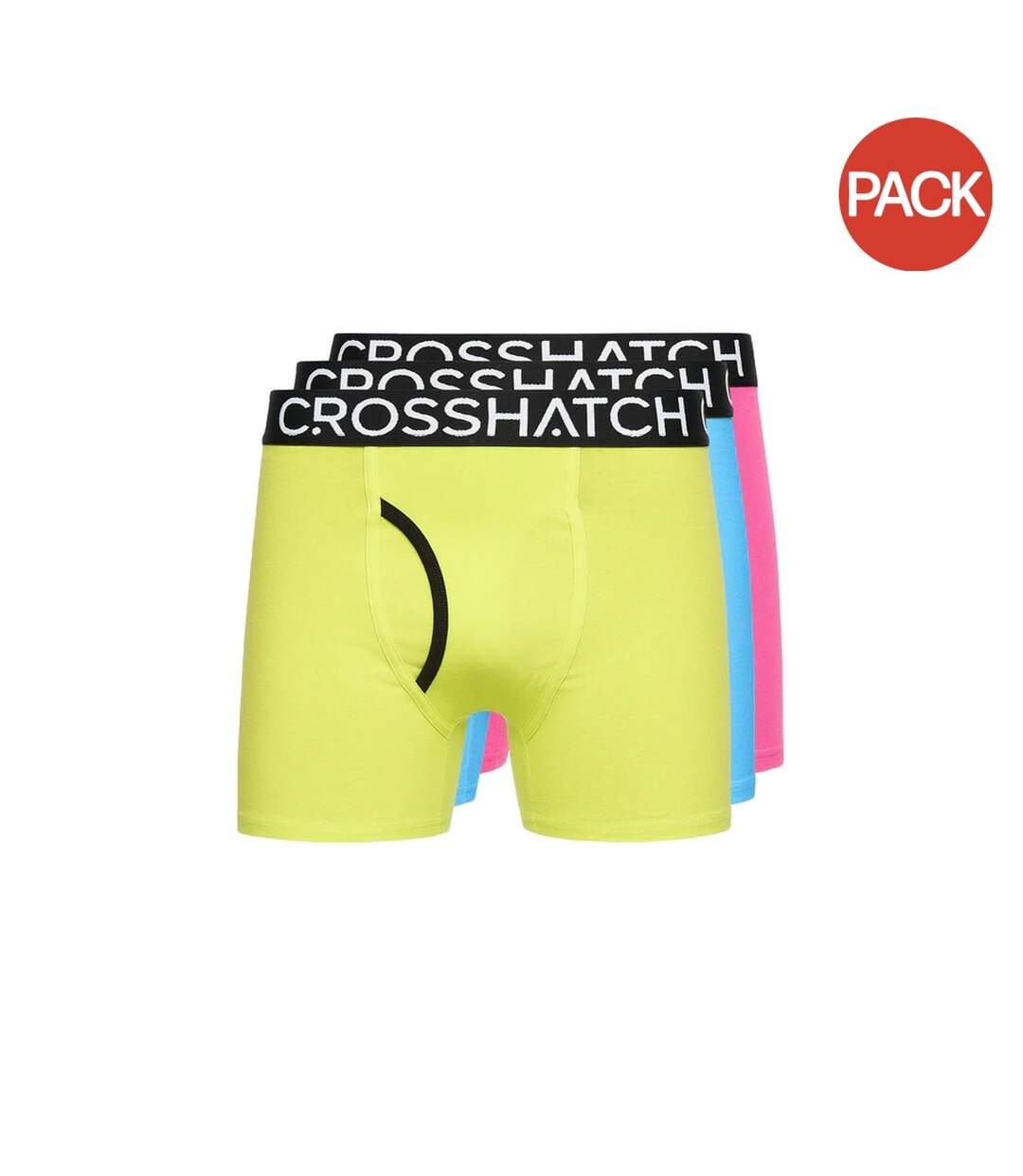 Pack of 3  Mens trioglow bright boxer shorts  black Crosshatch-1