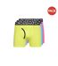 Pack of 3  Mens trioglow bright boxer shorts  black Crosshatch-1