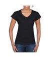 Gildan - T-shirt à manches courtes et col en V - Femme (Noir) - UTBC491