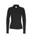 Womens/ladies pique long-sleeved polo shirt black Cottover-1
