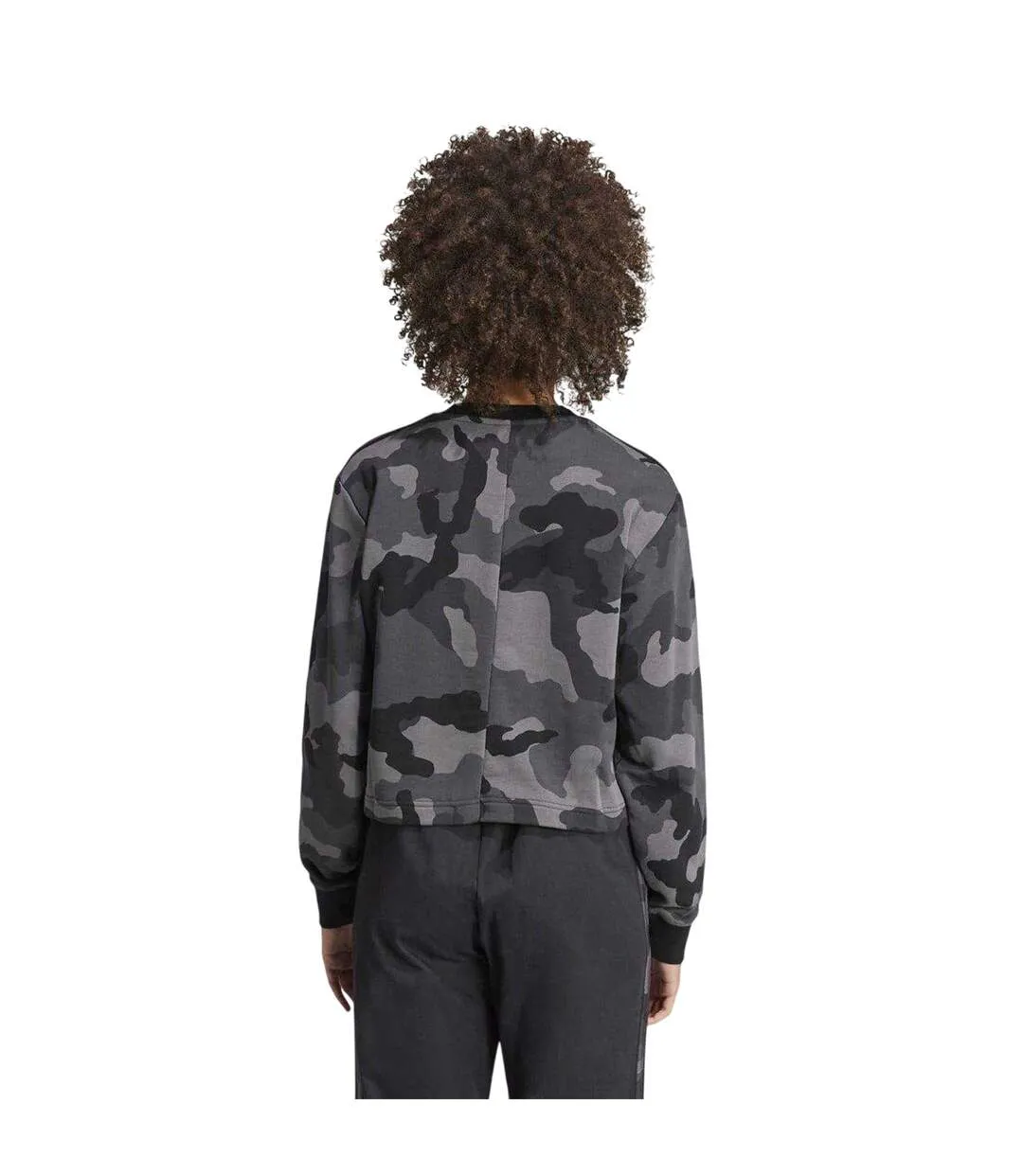 Sweat Court Motif/style Camouflage Essentials Femme Noir Adidas-3