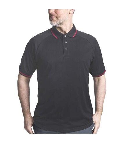 Mens bonington short sleeve active polo shirt dark grey Trespass