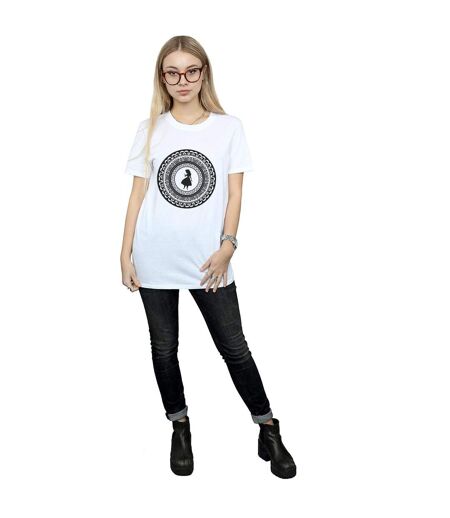 Disney Womens/Ladies Alice In Wonderland Circle Cotton Boyfriend T-Shirt (Blanc) - UTBI8543