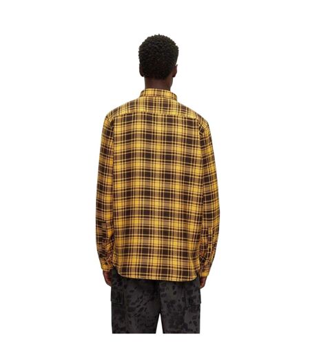 Mens Ermann Regular Long-sleeved Button-down Shirt Mid Yellow Hugo