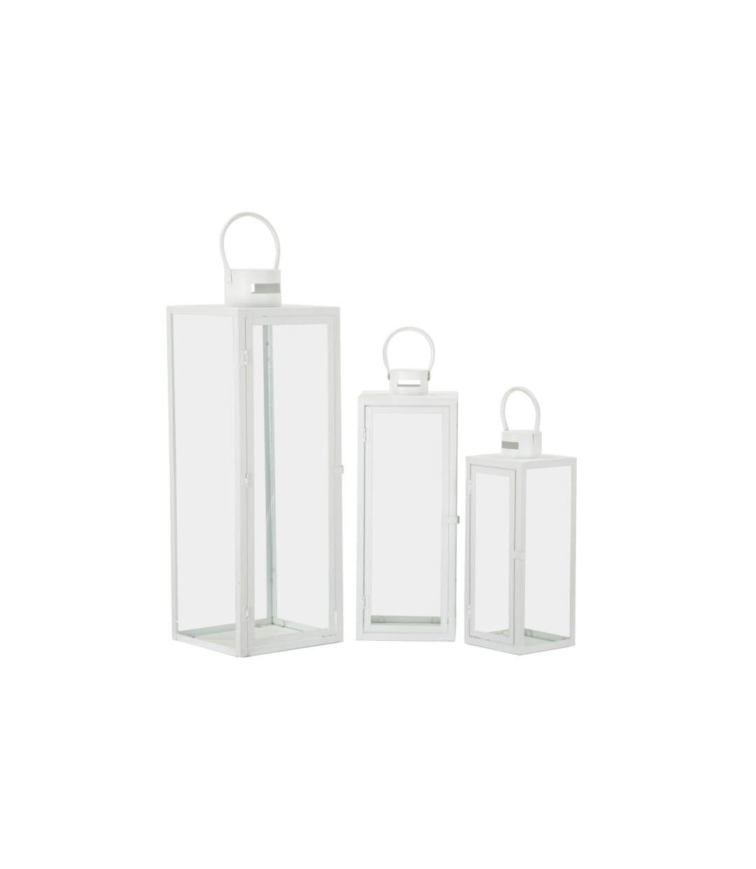 Lot de 3 Lanternes en Verre Magic 66cm Blanc-1
