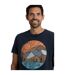 Mens foothills printed organic cotton t-shirt navy Weird Fish-3