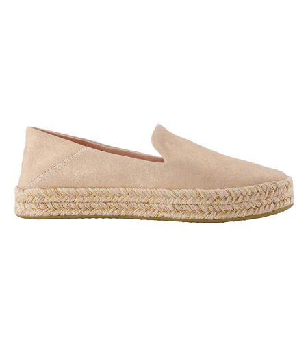Womens/ladies Carolina Leather Espadrilles Rose Toms