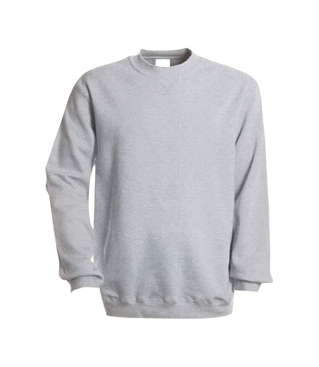 Kariban Mens Plain Crew Neck Sweatshirt (Oxford Grey) - UTPC2537