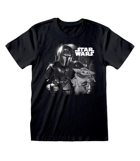 Star Wars: The Mandalorian Unisex Adult Photograph T-Shirt (Black)