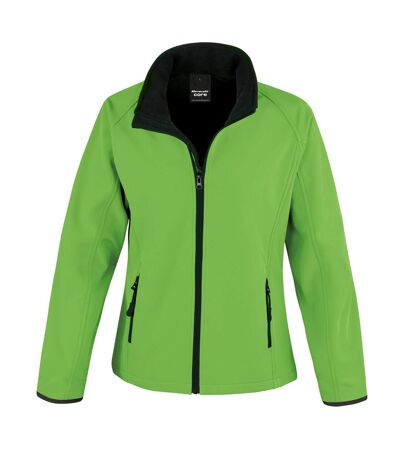 Result Womens/Ladies Core Printable Softshell Jacket (Vivid Green / Black) - UTRW3696