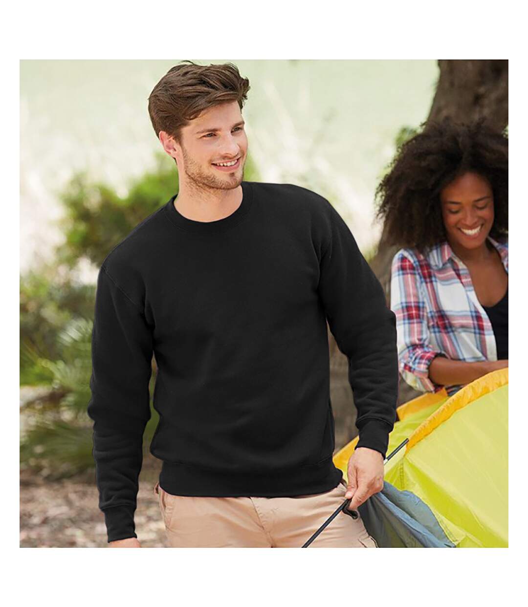 Fruit Of The Loom Unisex Premium 70/30 Set-In Sweatshirt (Black) - UTRW3159-1