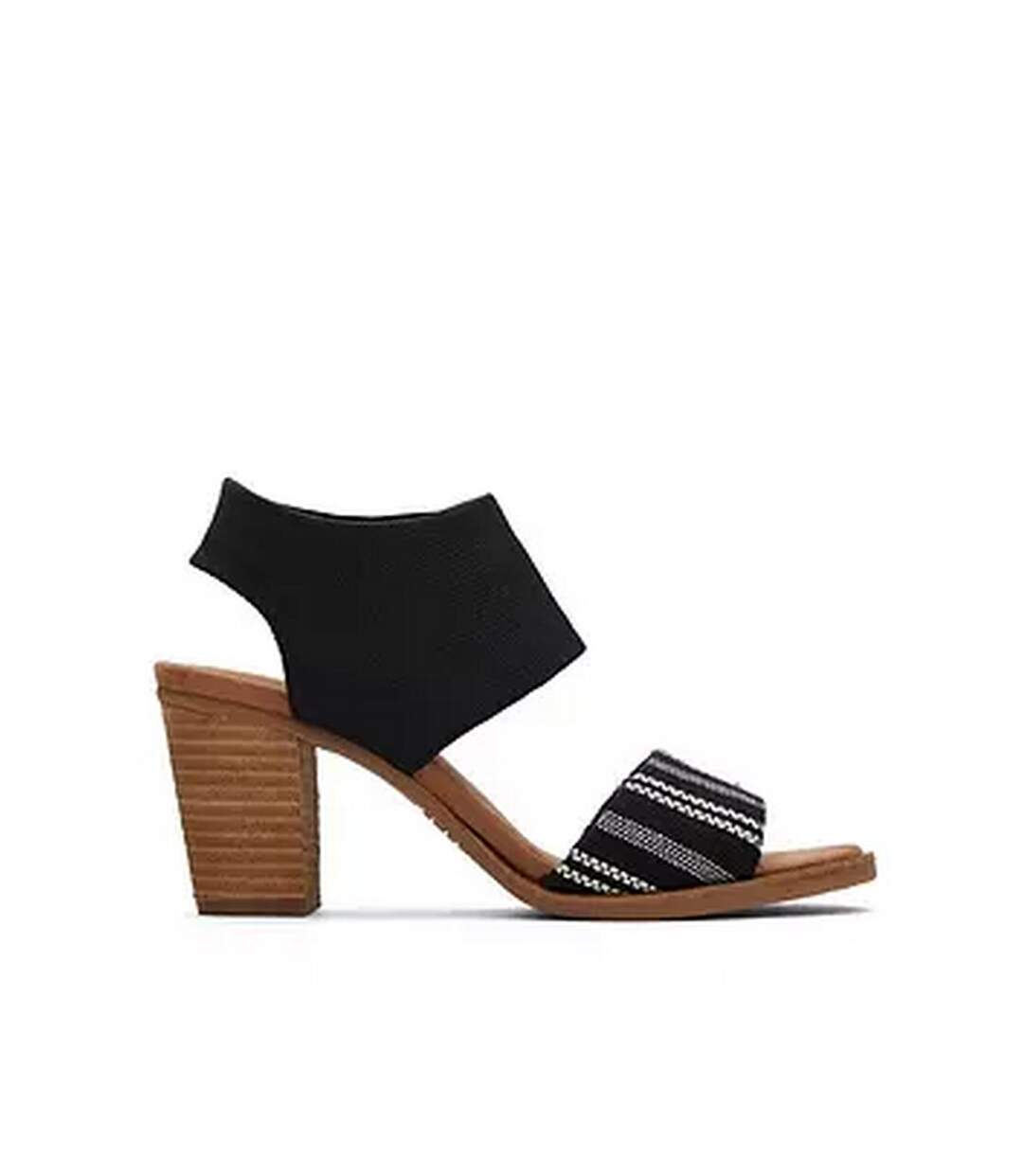 Womens/ladies Majorca Cut Out Leather Sandals Black Toms-3