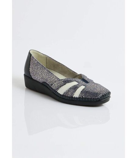 Mocassins compensés souples largeur confort cuir