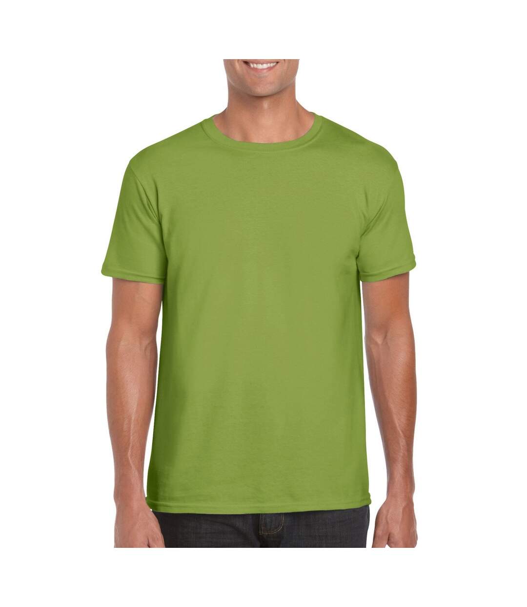 Mens soft style ringspun t shirt kiwi Gildan-1