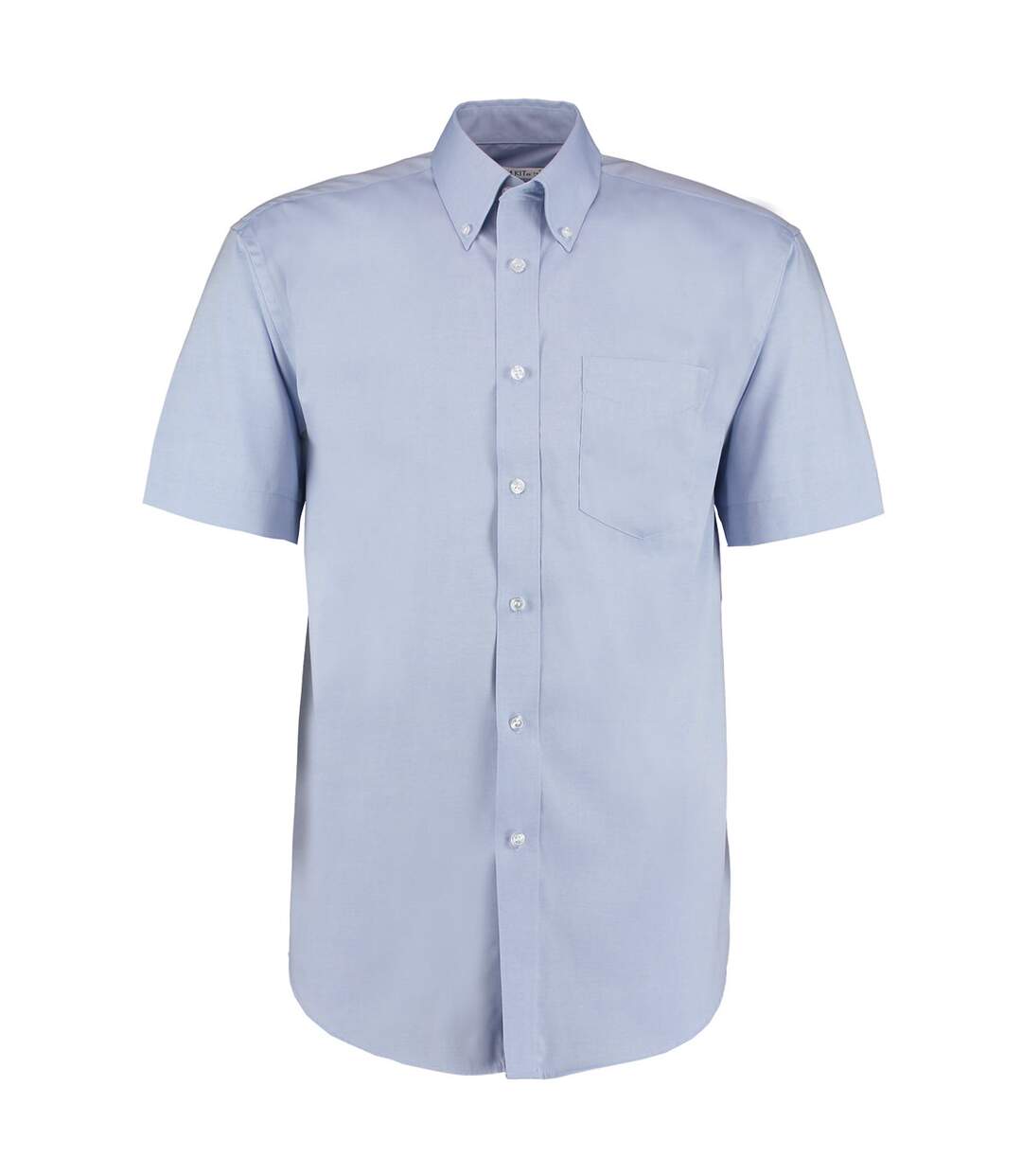 Mens Oxford Short-sleeved Formal Shirt Light Blue Kustom Kit-1