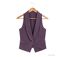 Gilet Blazer Court Sans Manches Coton Stretch Raisin - AXXANO-4