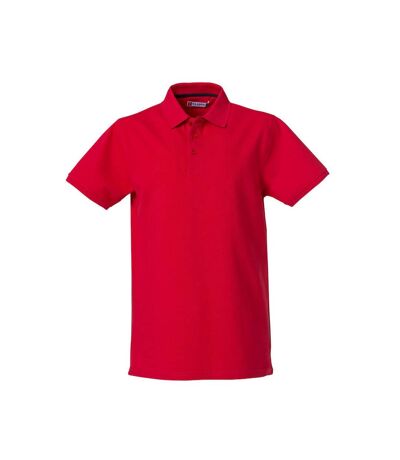 Mens Heavy Premium Polo Shirt Red Clique