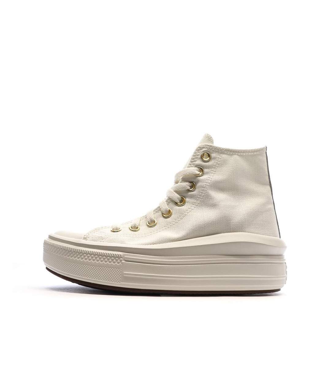 Baskets blanches/dorées femme converse all star move tonal-2