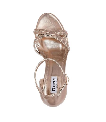 Sandales À Talons Compensés Motif/style Tressé Khai Femme Rose Doré Dune London