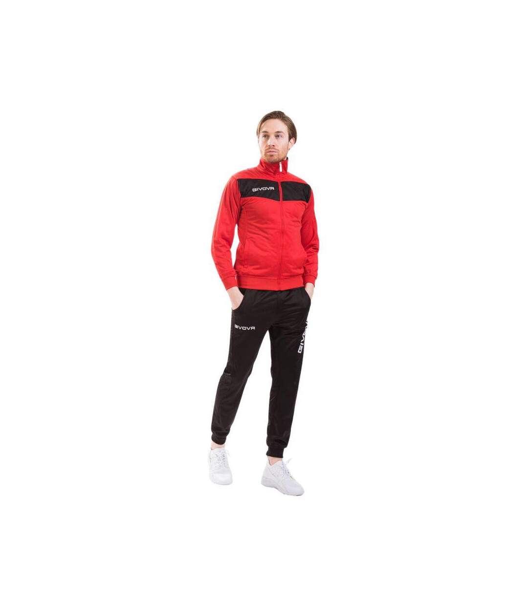 Ensemble De Survêtement Motif/style Logo Tuta Visa Homme Rouge Noir Givova-4