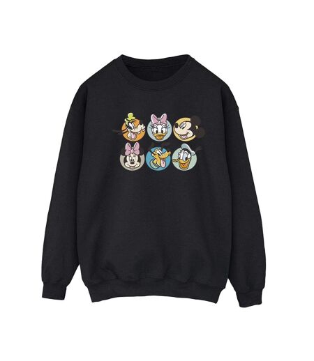 Disney Sweat-shirt Womens/Ladies Mickey Mouse And Friends Faces (Noir) - UTBI29062