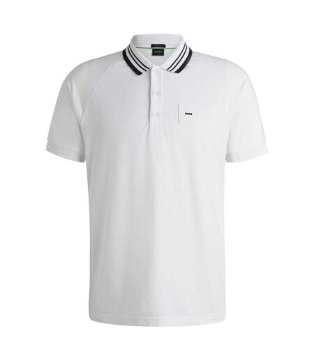 Polo Manches Raglan Homme Blanc Boss