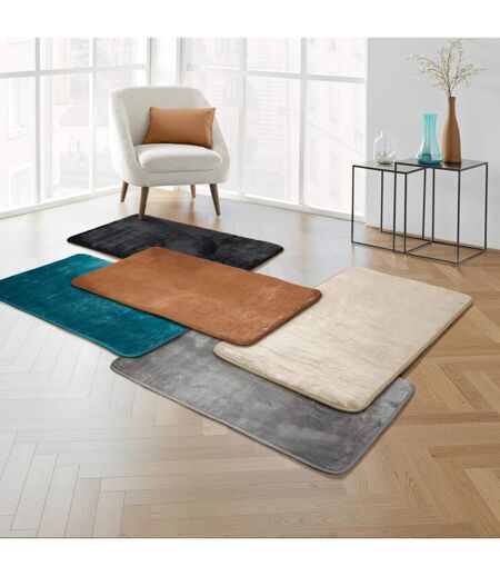 Tapis Uni en Flanelle Flanou 60x110cm Noir