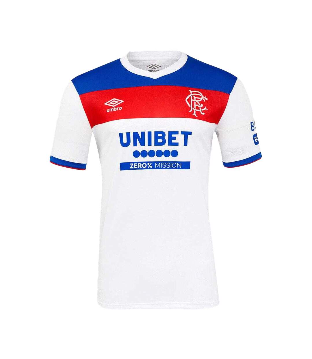 Mens 25/26 Rangers Fc Short-sleeved Away Shirt Brilliant White Lapis Blue Flame Scarlet Umbro-2