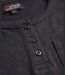 AXONE CHINA1N - Tee-shirt noir manches longues en coton flammé avec col 3 boutons et poche poitrine-4