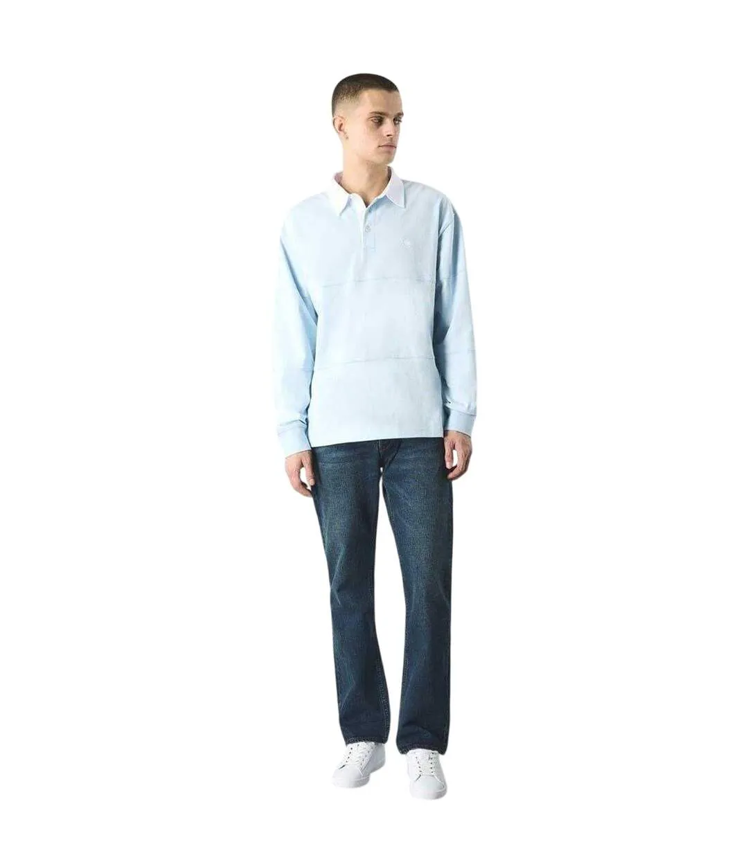 Mens Islington Rugby Shirt Light Blue Pretty Green-1