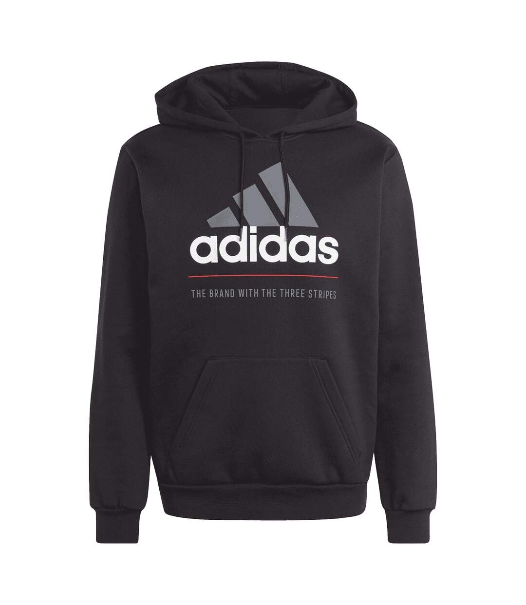 Mens Fleece Hooded Tracksuit Black Adidas-1