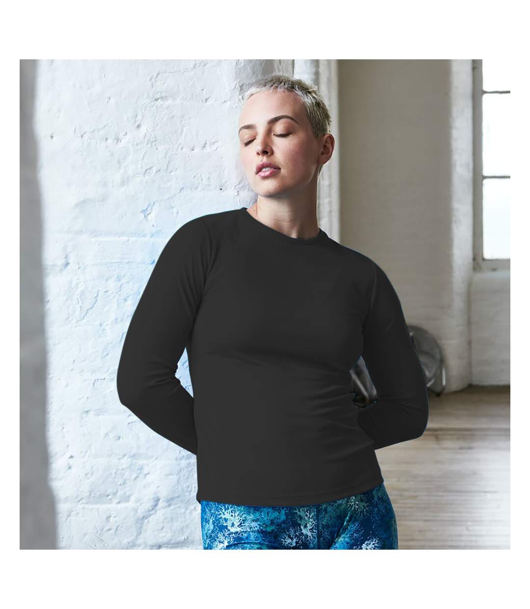 AWDis Just Cool Womens/Ladies Girlie Long Sleeve T-Shirt (Jet Black) - UTRW4814-1