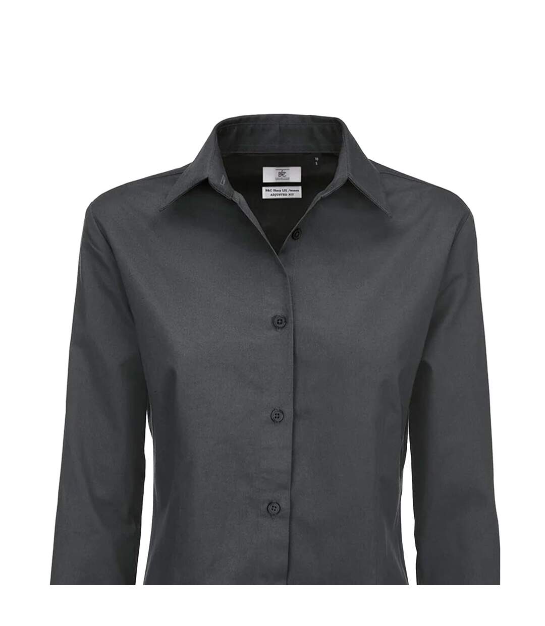 B&C Womens/Ladies Sharp Twill Long Sleeve Shirt (Dark Grey) - UTBC123-2
