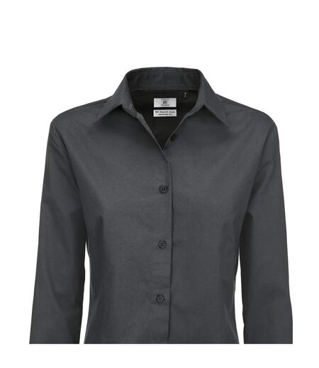 B&C Womens/Ladies Sharp Twill Long Sleeve Shirt (Dark Grey) - UTBC123