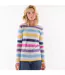 Haut Manches Longues Motif/style Rayures Multiples Breton Femme Gris Chiné Lazy Jacks-4