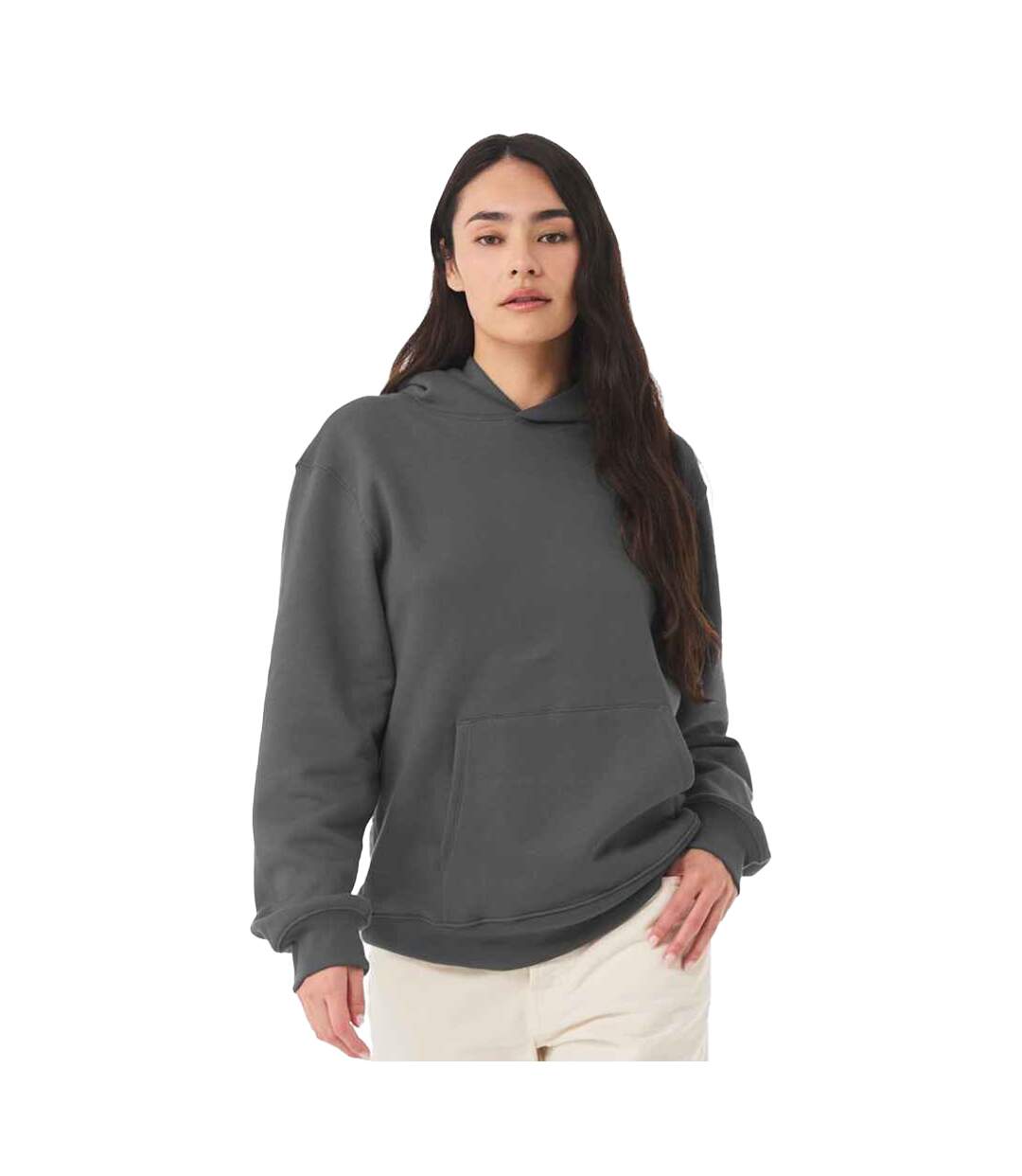 Sweat À Capuche Femme Anthracite Bella + Canvas-1