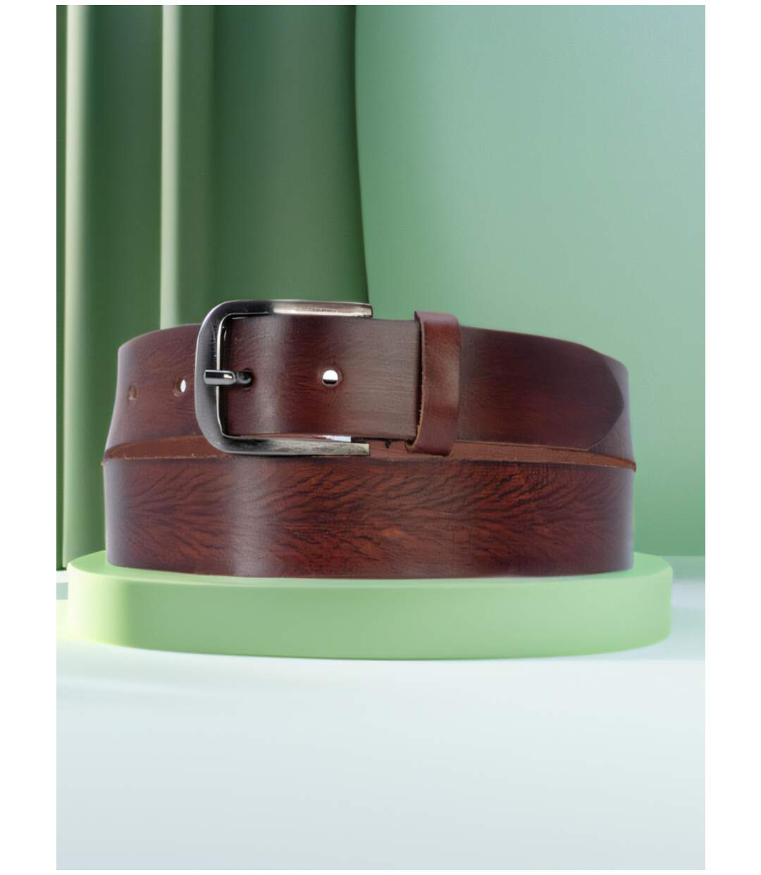 Ceinture en cuir pour homme de couleur marron - 100%  vachette-2