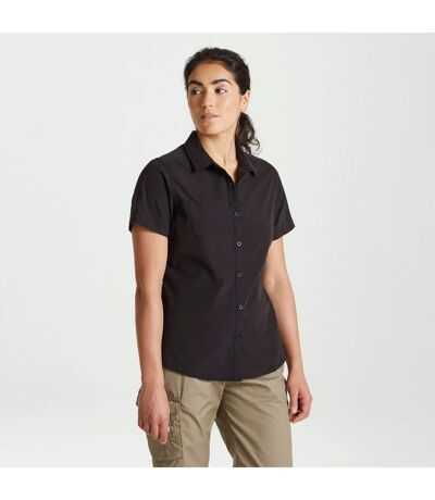 Womens/ladies Expert Kiwi Short-sleeved Shirt Black Craghoppers