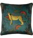 Paoletti Tropica Cheetah Throw Pillow Cover (Teal/Green/Gold) (One Size) - UTRV2177