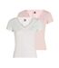 2x t-shirt blanc/rose femme tommy hilfiger dw0dw21367 - l-1