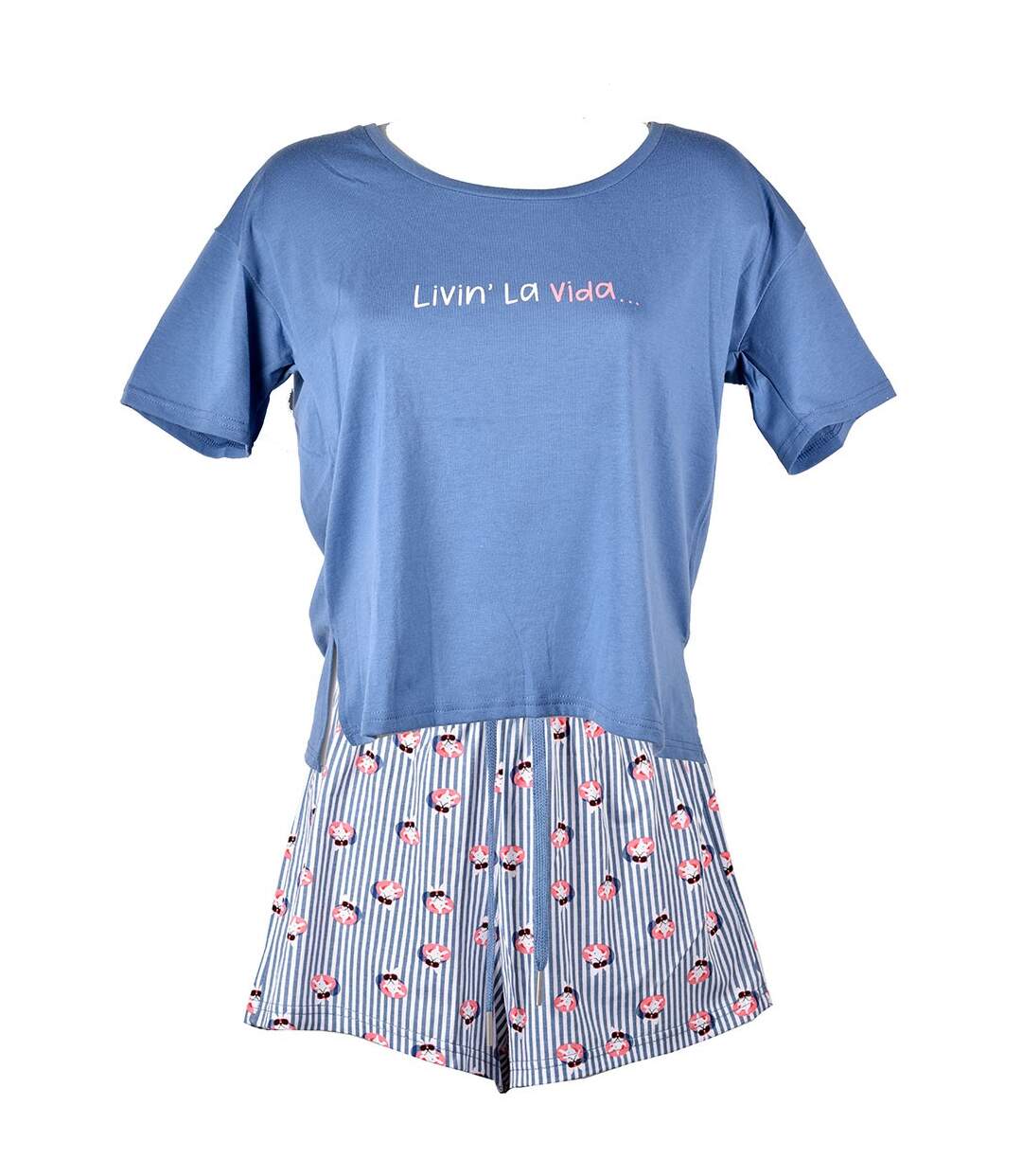 Pyjama Court Femme LITTLE UNICORN LINE MC03 Marine