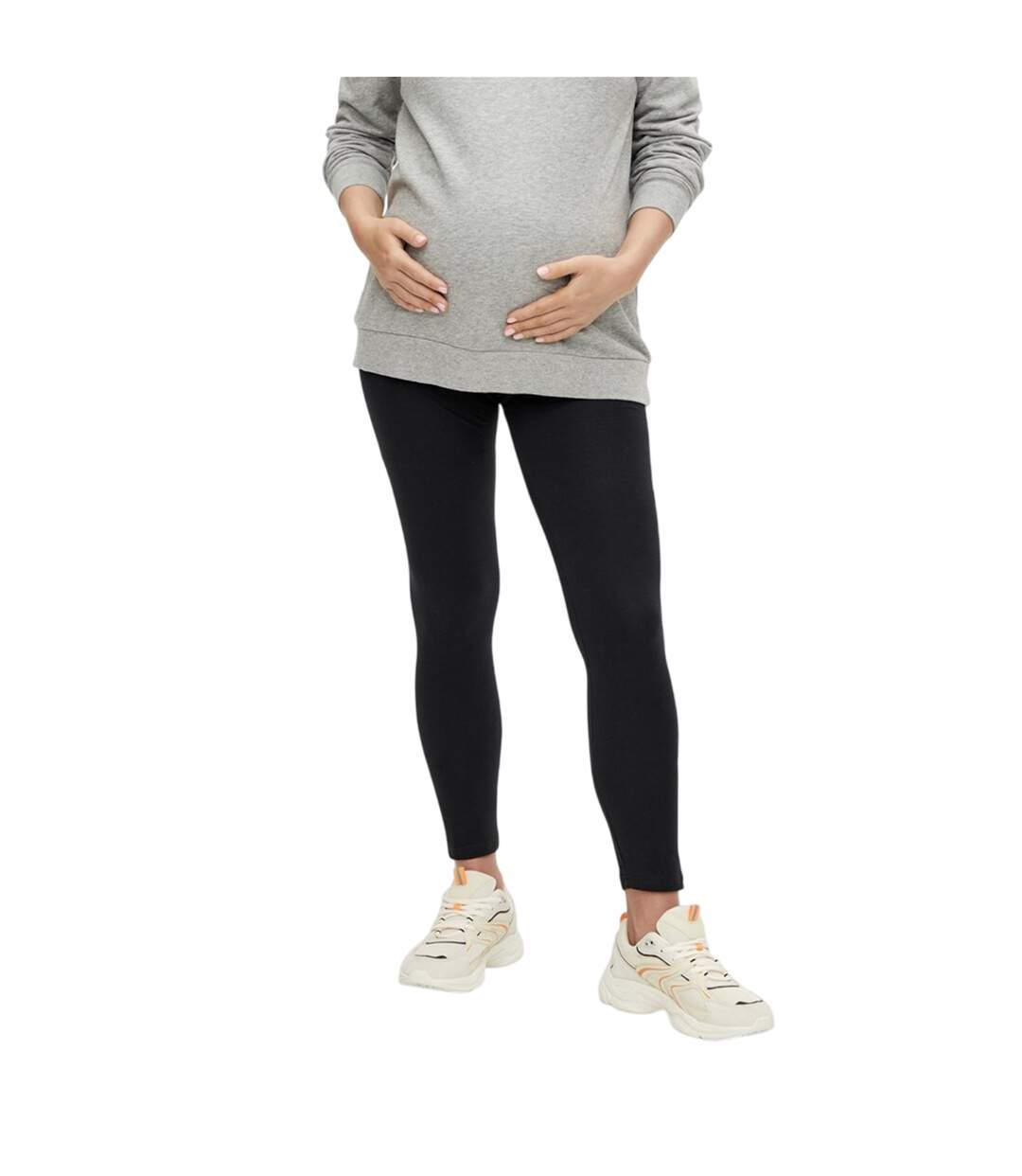 Lot De 2  Leggings Femme Noir Vert De Gris Mamalicious-3