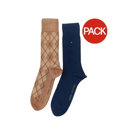 Chaussettes Motif/style Losange Homme Beige Bleu Marine Tommy Hilfiger