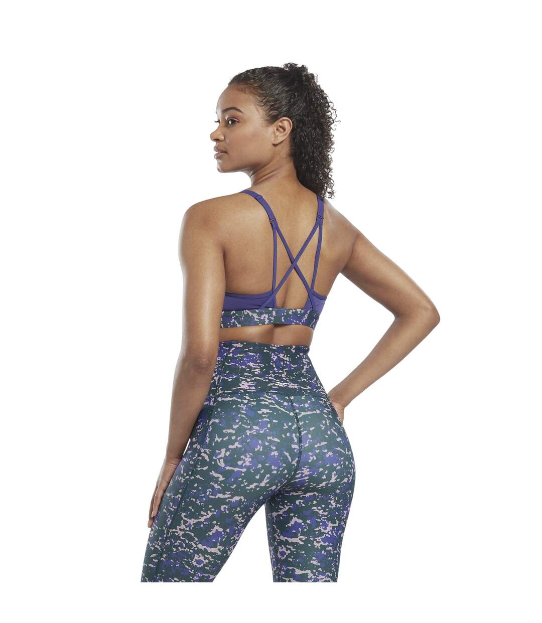 Brassière De Sport Motif/style Camouflage Lux Femme Vert Sombre Reebok-3