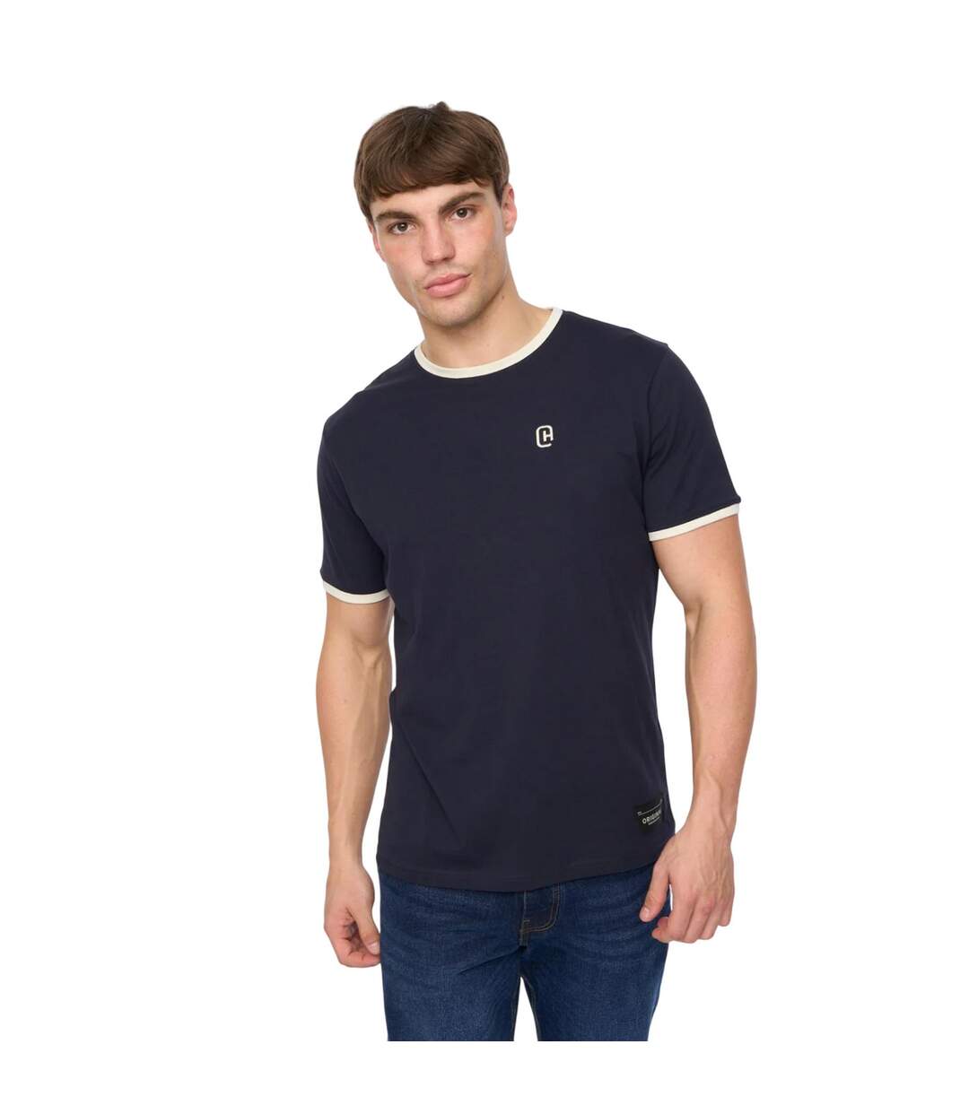 Mens Lamtopi T-shirt Navy Crosshatch-1