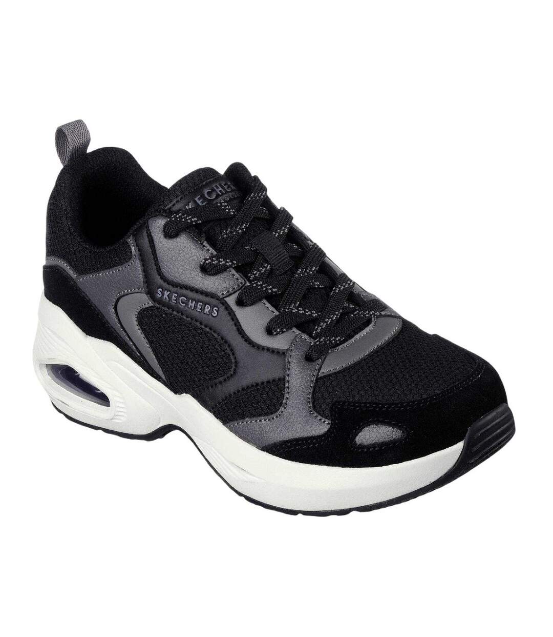 Womens/ladies Uno Suede Trainers Black Skechers-1