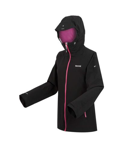 Veste imperméable raddick femme noir / rose fluo Regatta